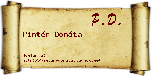 Pintér Donáta névjegykártya